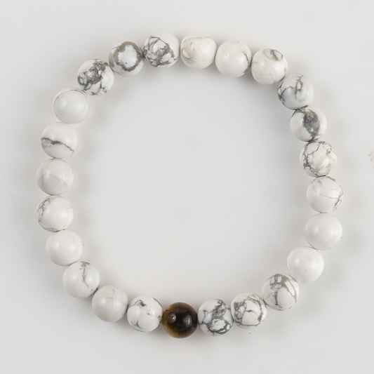 Tiger Eye & Howlite Crystals Couple Bracelets