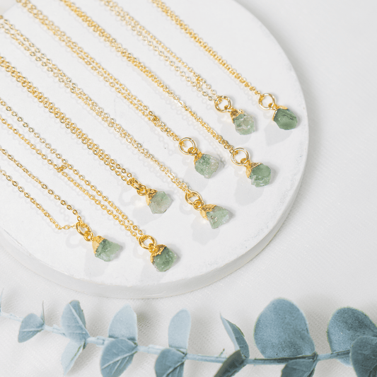 Raw Crystal Necklace|Green Aventurine| Raw Gemstone Necklace