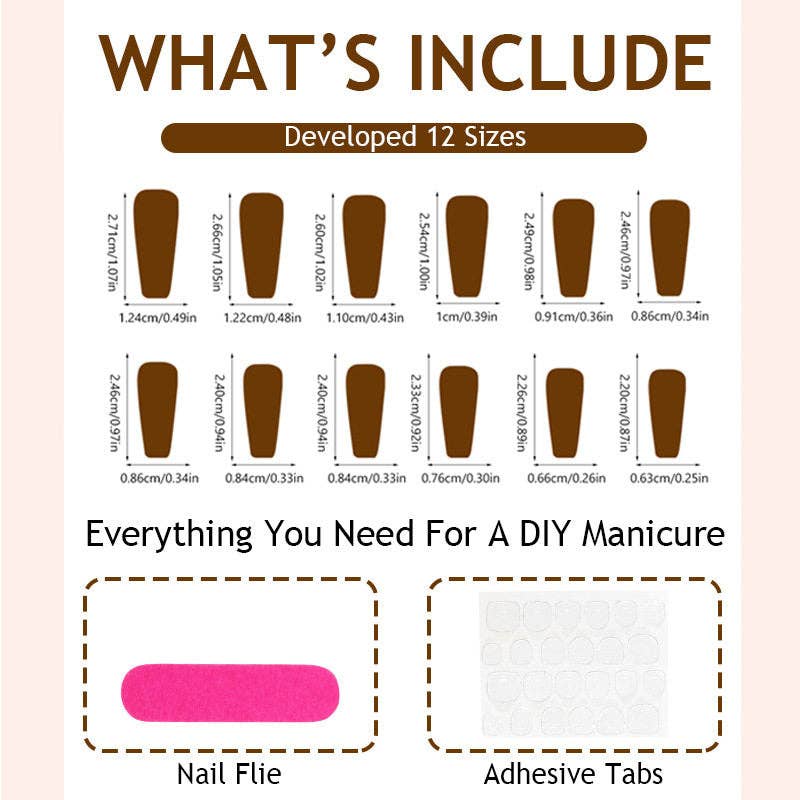 Greek Moon Long Nail Tips For Women, Press-On Nails