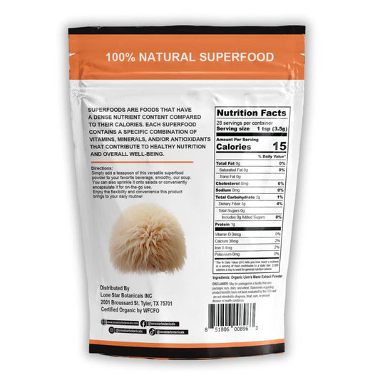Lone Star Botanicals Lion's Mane Mushroom Powder 3.5oz