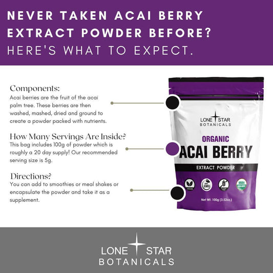 Lone Star Botanicals Organic Acai Berry Extract Powder 100gr