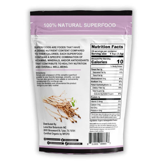 Lone Star Botanicals - Organic Ashwagandha Powder 100gr