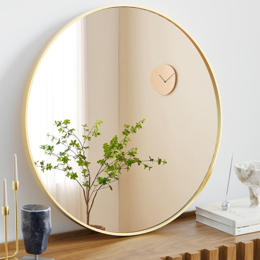 Black Round Wall Mirror 20 Inch, Bathroom Mirrors for Over Sink, Circle Mirror for Bathroom, Entryway, Bedroom, Vanity