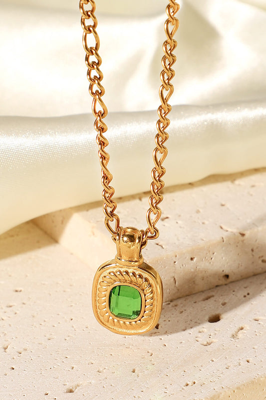 18K Gold Plated Inlaid Rhinestone Pendant Necklace - GlamZation