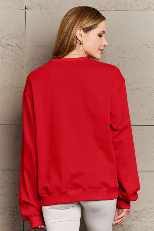 Simply Love Full Size ROCKIN AROUND Long Sleeve Sweatshirt