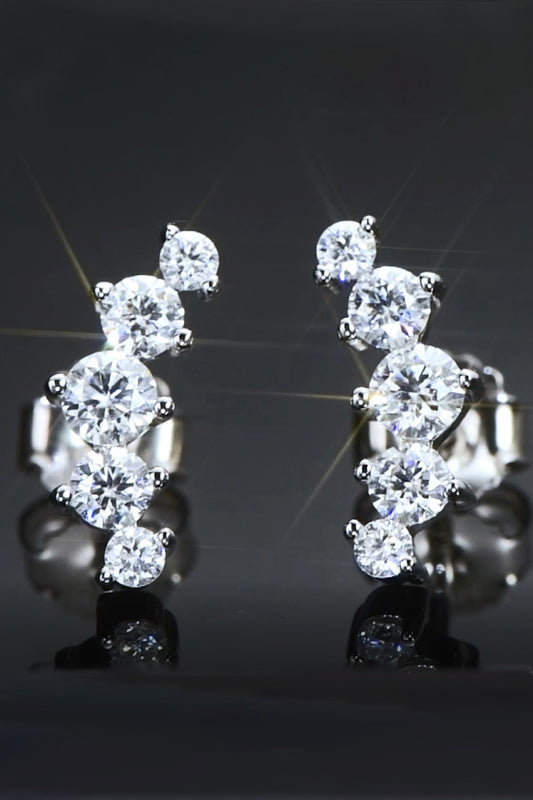 All You Need Moissanite Platinum-Plated Earrings - GlamZation