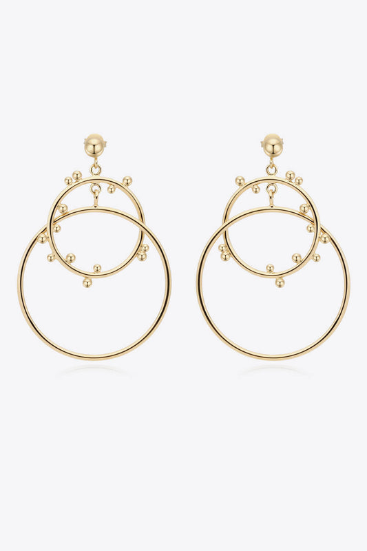 18K Gold-Plated Double Hoop Drop Earrings - GlamZation