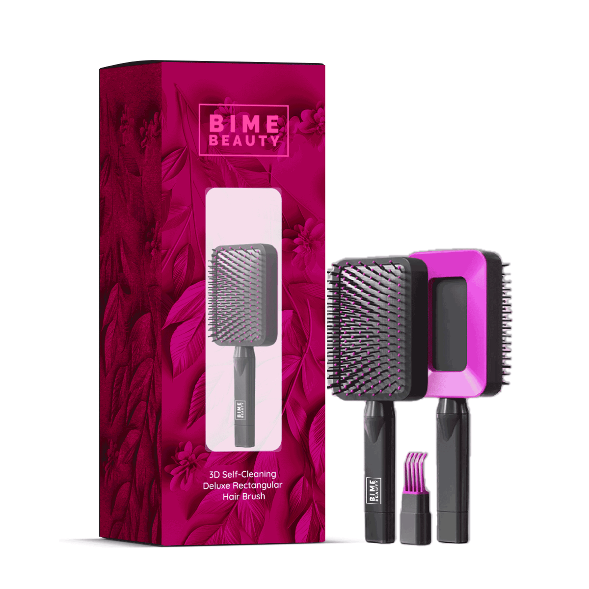 3D Self-cleaning Deluxe Rectangular Hair Brush