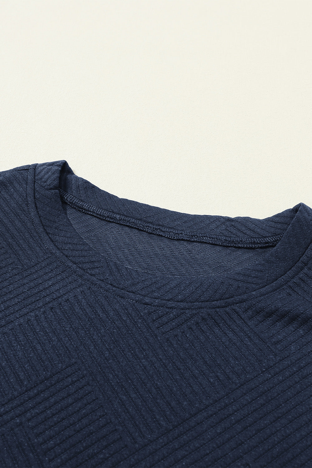 Gray Textured Loose Fit T Shirt and Drawstring Pants Set