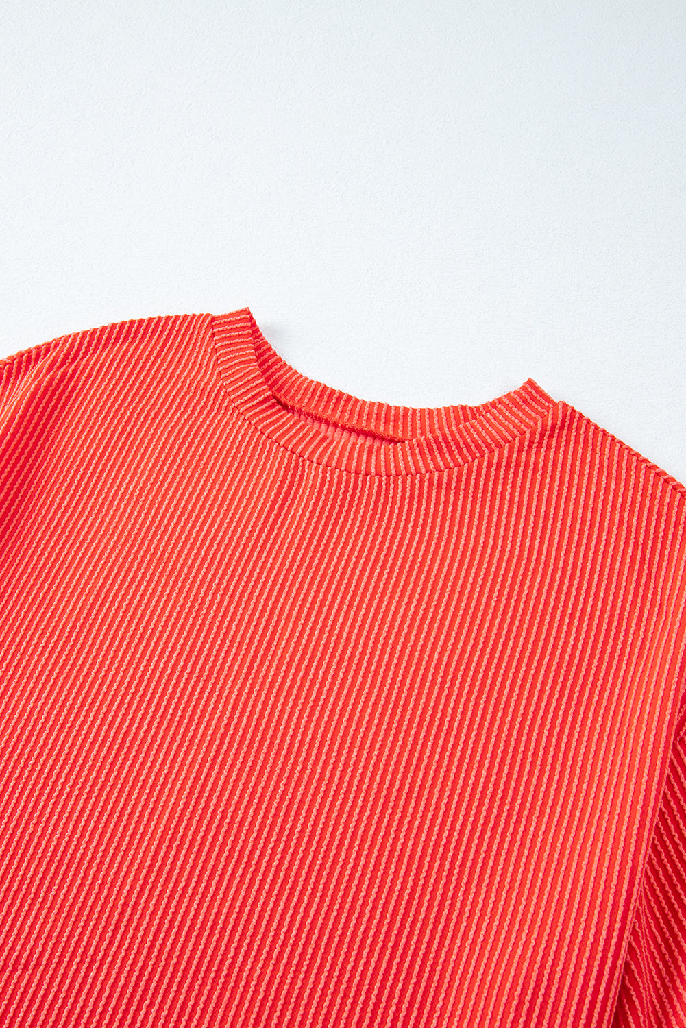 Iceland Blue Ribbed Textured Knit Loose Fit Tee and Shorts Set