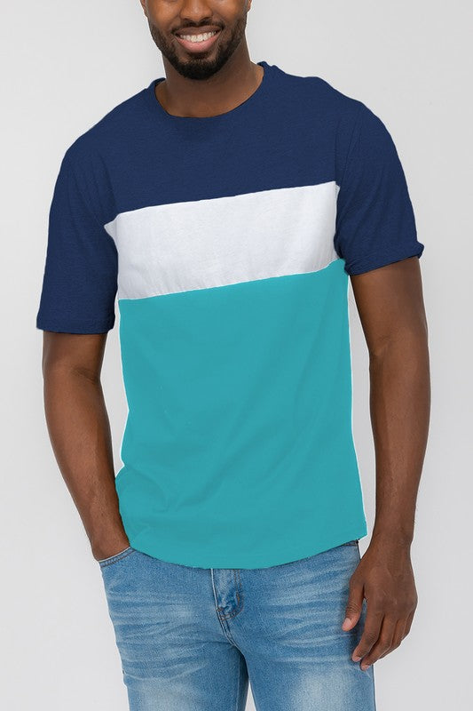 COLOR BLOCK SHORT SLEEVE TSHIRT