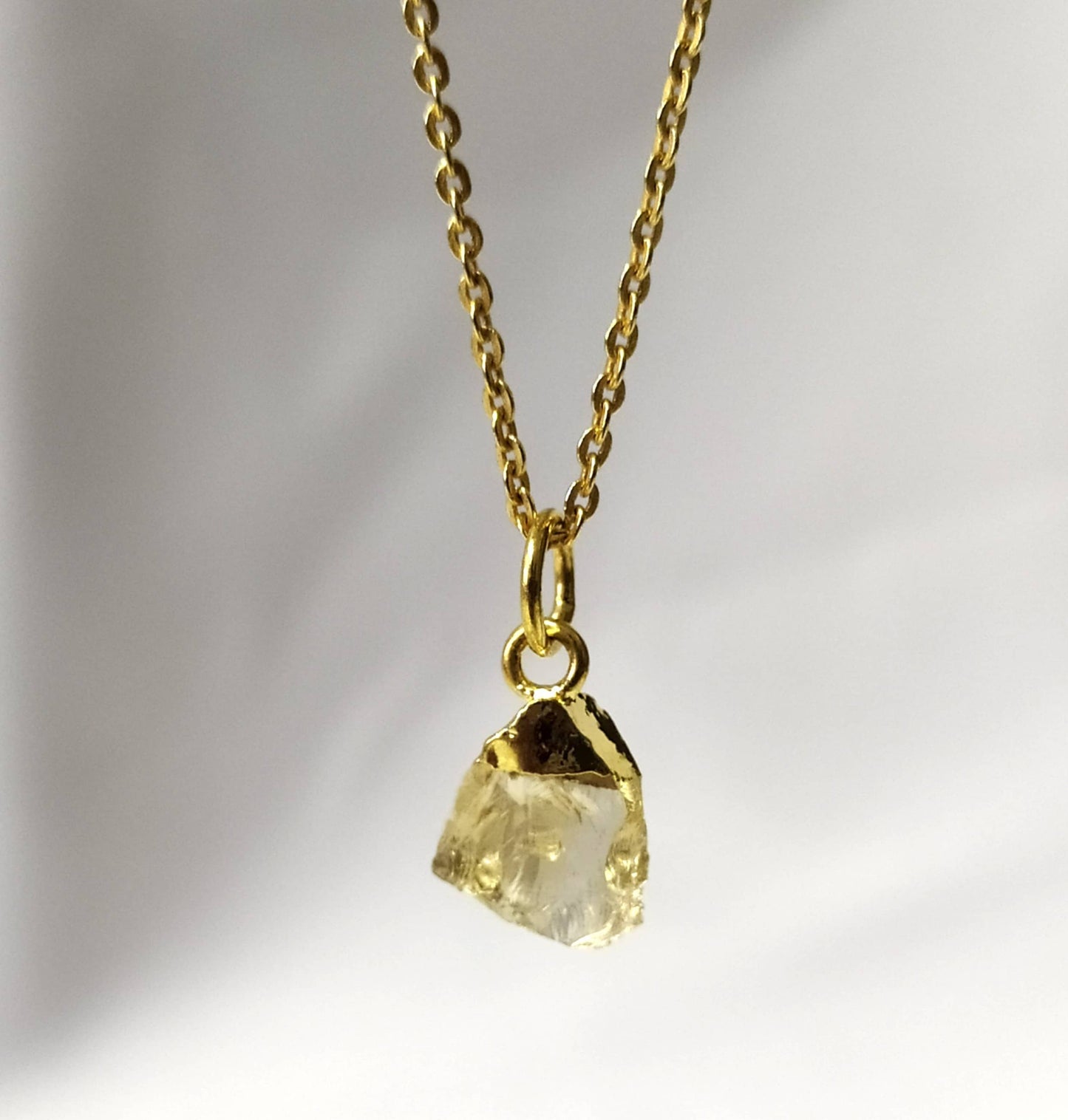 Raw Crystal Necklace |Natural Citrine |Raw Gemstone Necklace