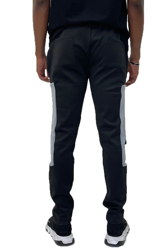 SQUARE BLOCK TRACK PANTS - GREY