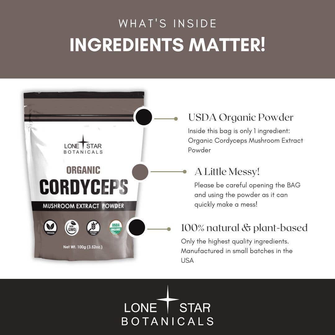 Lone Star Botanicals Organic Cordyceps Mushroom Powder 3.5oz