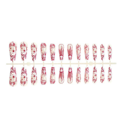 Greek Moon Long Nail Tips For Women, Press-On Nails