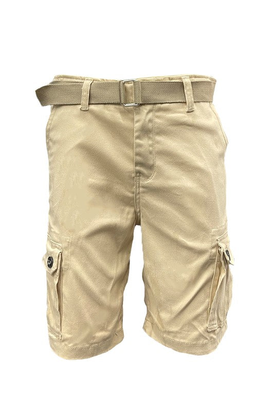 Weiv Mens Belted Cargo Shorts with Belt