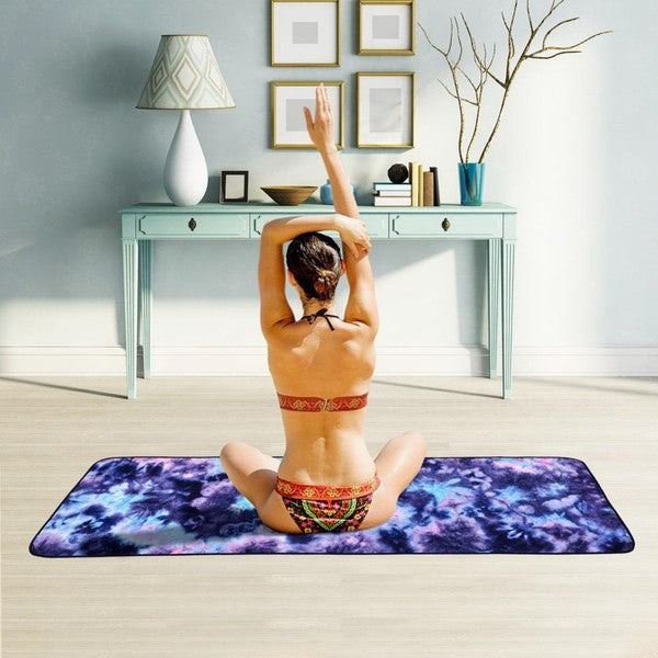 Tie Dye Toga Mat Towel with Slip-Resistant Grip