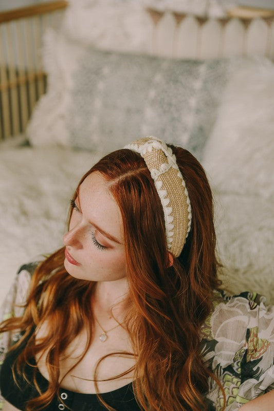 Topknot Checker Crochet Headband