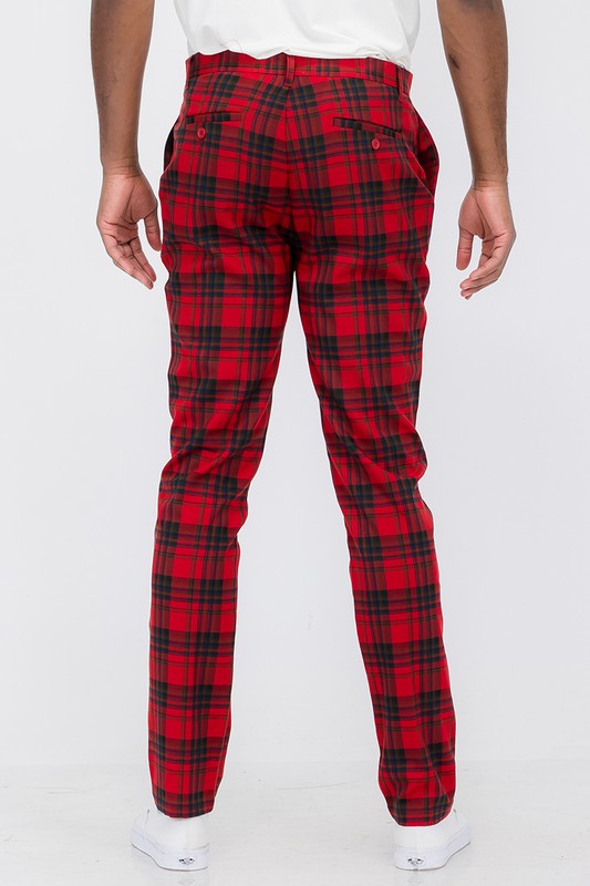 Weiv Mens Plaid Trouser Pants