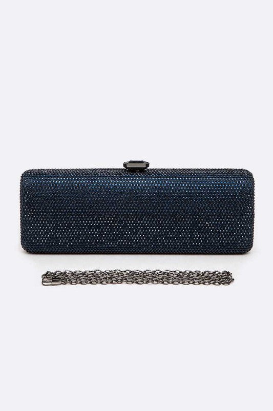 Slim Crystal Pave Box Clutch