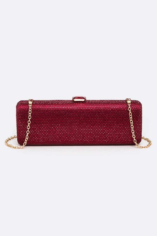 Slim Crystal Pave Box Clutch