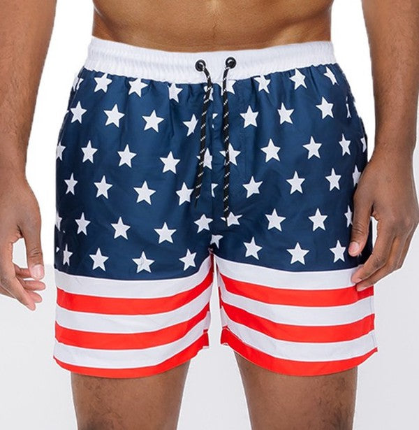 American Flag Swim Shorts