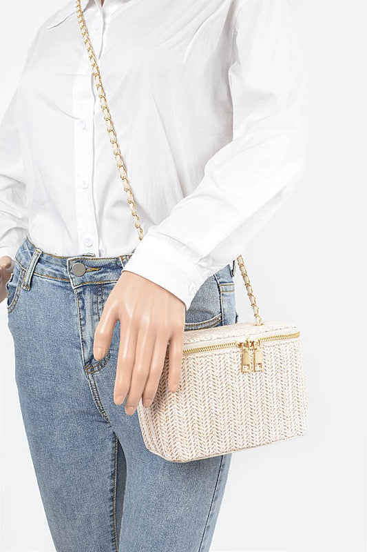 Straw Cosmetic Box Swing Bag