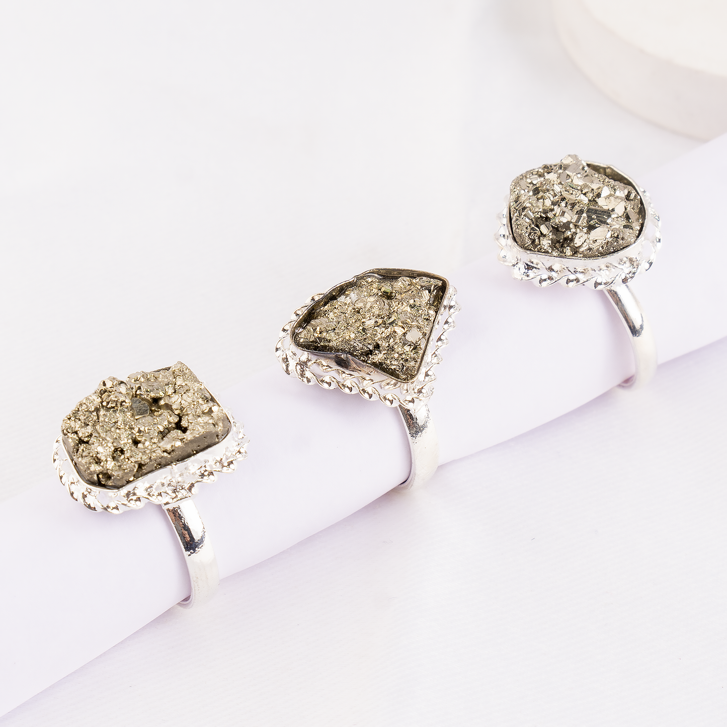 Combo Set| Raw Pyrite Ring & Pendant | Gemstone Jewelry