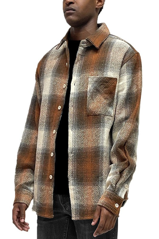 Mens Flannel Shirt Jacket Shacket