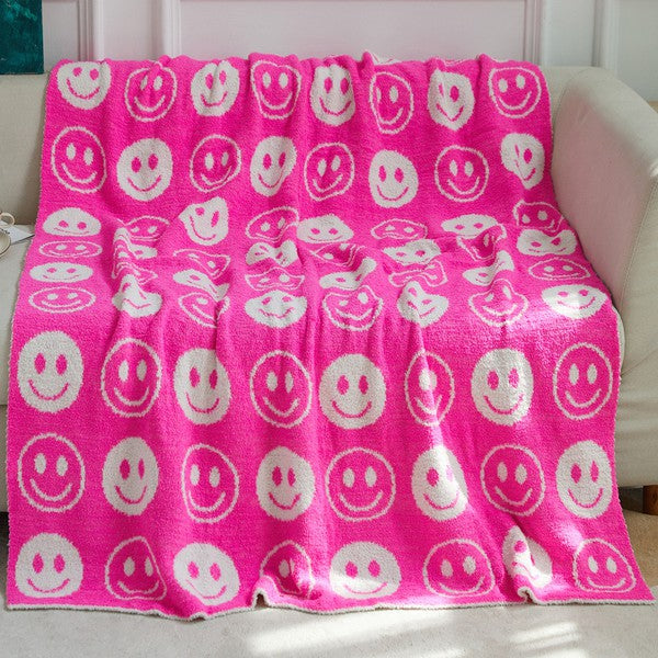 Blanket ALL SMILES Pattern Reversible Blanket