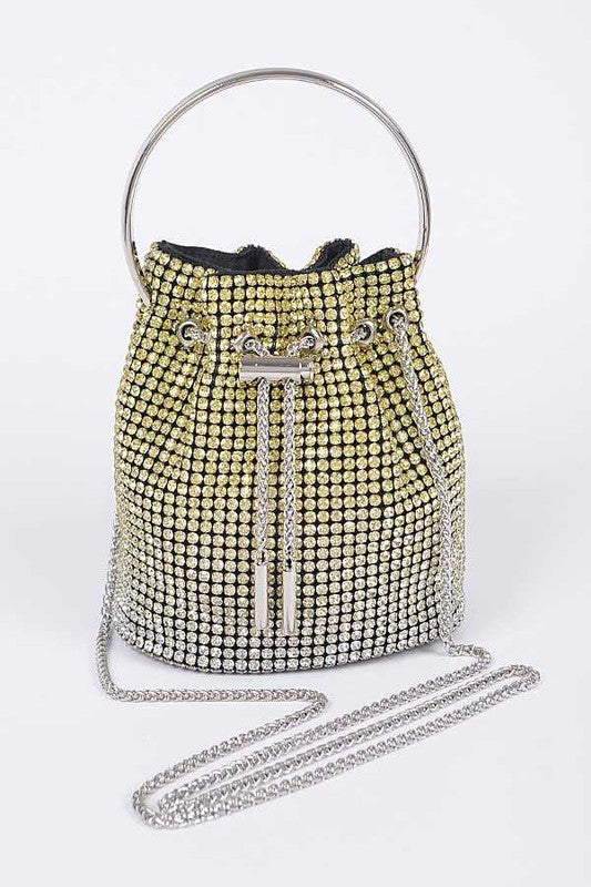 Rhinestone Top Handle Crossbody Swing Clutch Bag