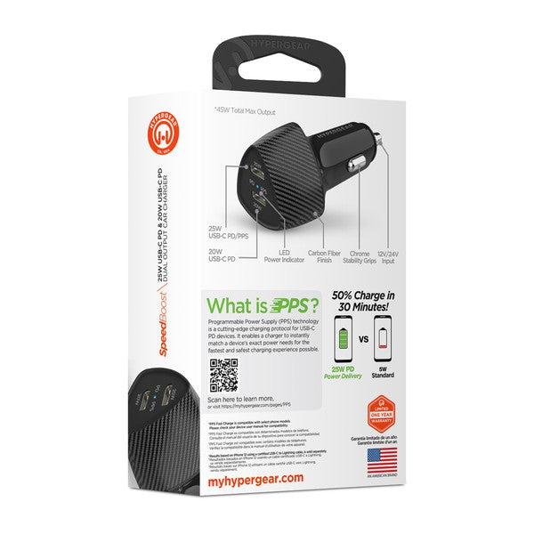 HyperGear SpeedBoost 45W Dual Output Car Charger