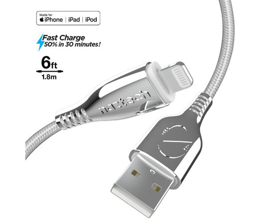 Naztech Titanium USB - MFi Lightning Braided Cable