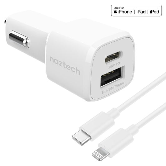 Naztech 20W USB-C PD &12W USB Car Charger