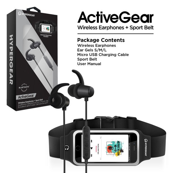 HyperGear ActiveGear Wireless Earphones & Belt