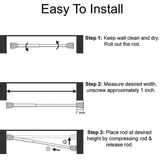 Blue Adjustable Tension Curtain Rod 41-76 in.