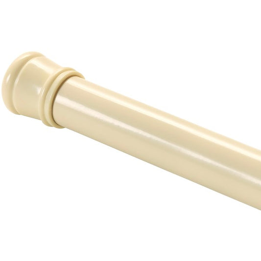 Beige Adjustable Tension Curtain Rod 41-76 inches