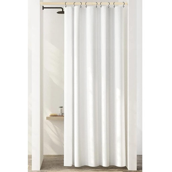 Beige Adjustable Tension Curtain Rod 41-76 inches