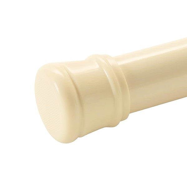 Beige Adjustable Tension Curtain Rod 41-76 inches