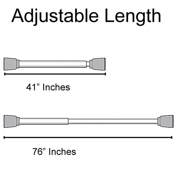 Black Adjustable Tension Curtain Rod 41-76 inches