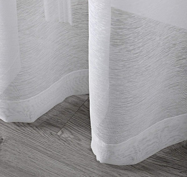 White Sheer Window Grommet Curtain Set