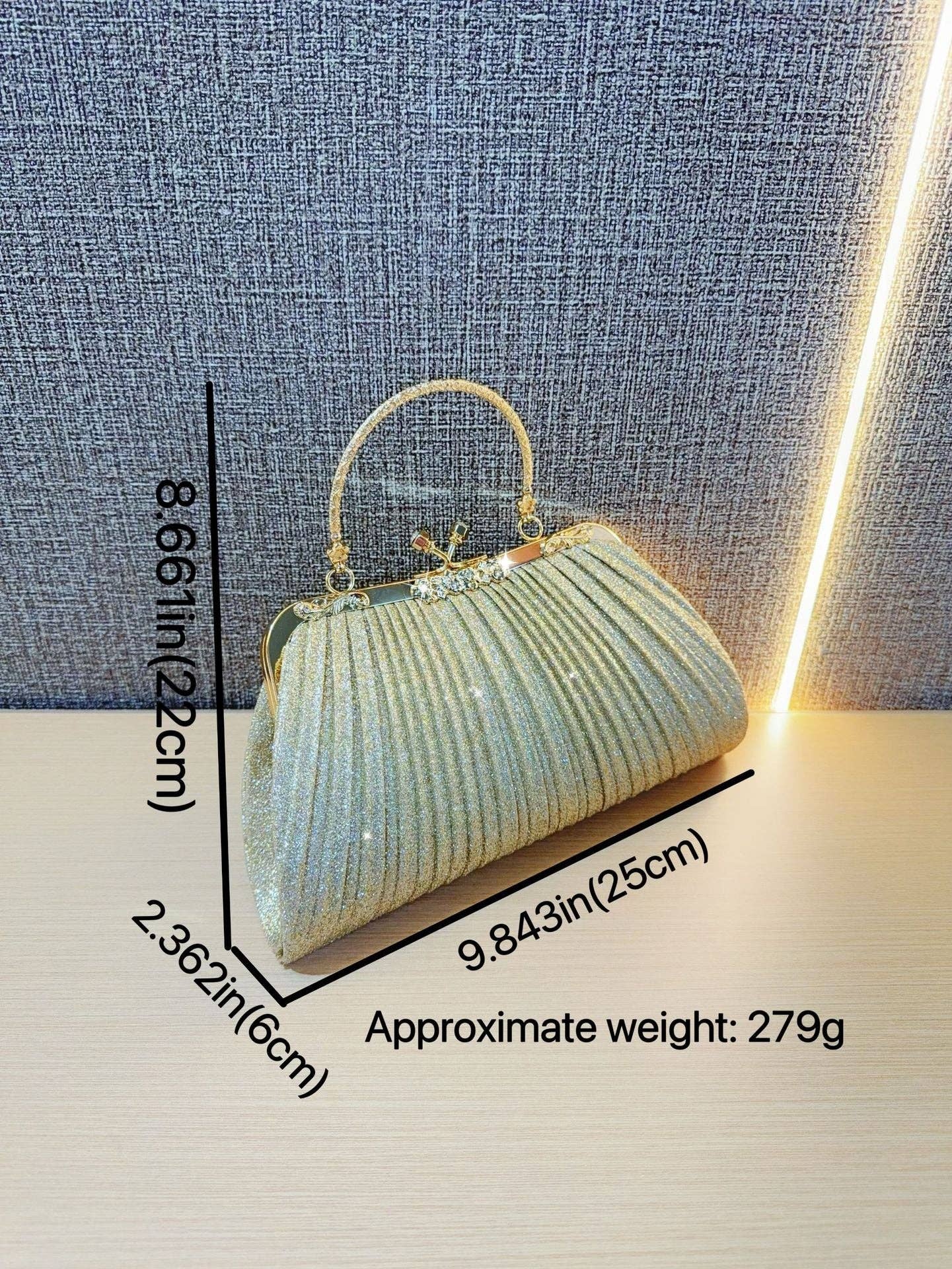 New Rhinestone Clutch Bag With Tassel - Evening Handbag