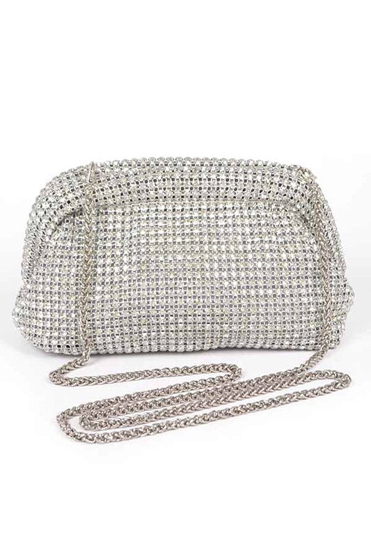 Oversize Rhinestone Convertible Soft Clutch Bag