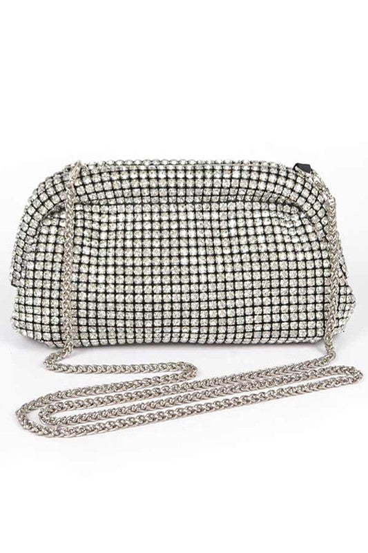 Oversize Rhinestone Convertible Soft Clutch Bag