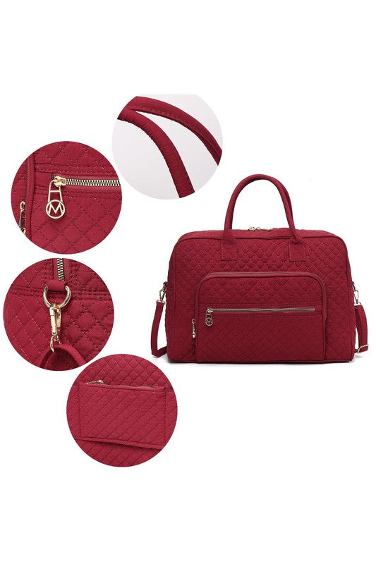 MKF Collection Jayla Solid Quilted Duffle Bag