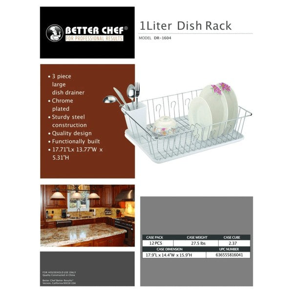 Better Chef 16 Inch PVC-Coated Metal Dish Rack