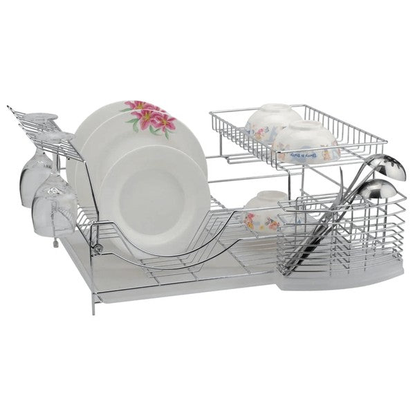 Better Chef 22 Inch 2-Tier Chrome Deluxe Dish Rack