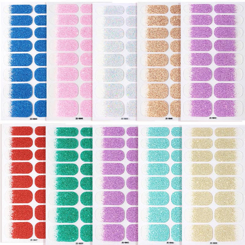 Gradient Glitter Nail Stickers