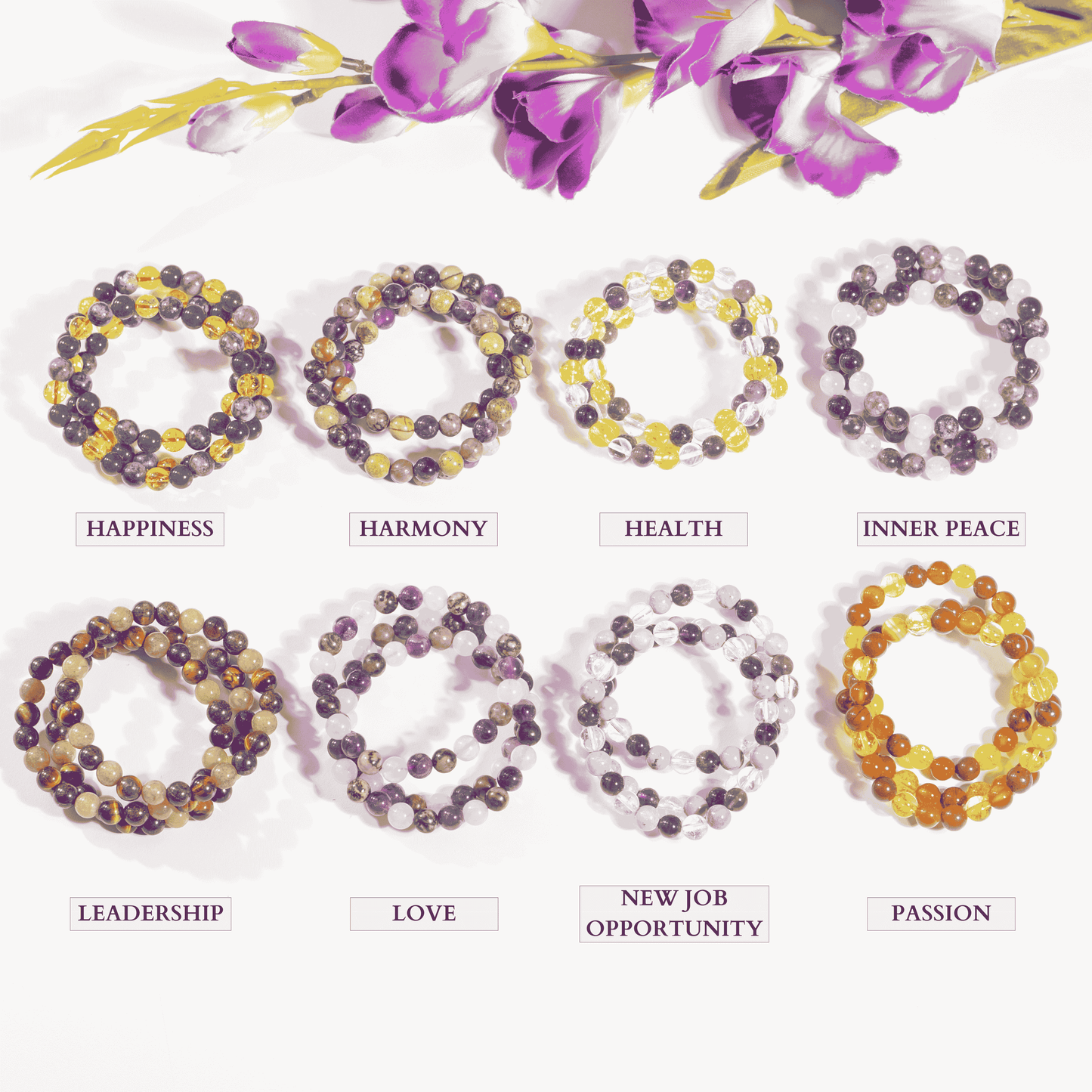 Pick One Crystal Healing Bracelet, Natural Gemstone Jewelry