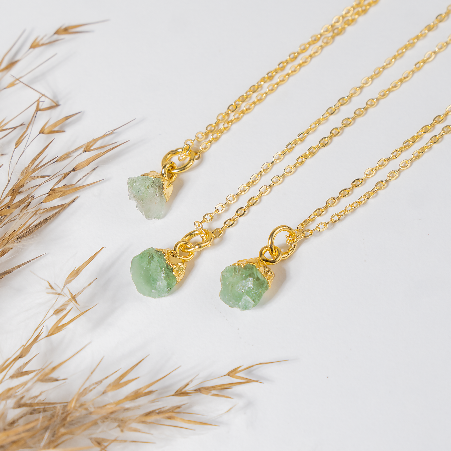Raw Crystal Necklace|Green Aventurine| Raw Gemstone Necklace